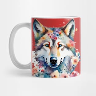 Floral wolf gift ideas Mug